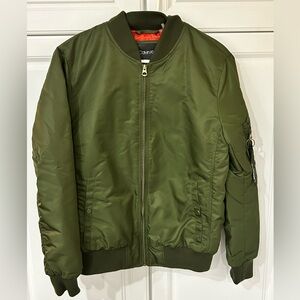 Men's Calvin Klein Olive Classic Nylon Bomber Jacket Size Small
